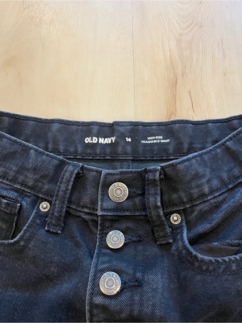 Old Navy 14 High Rise Jean Shorts Black